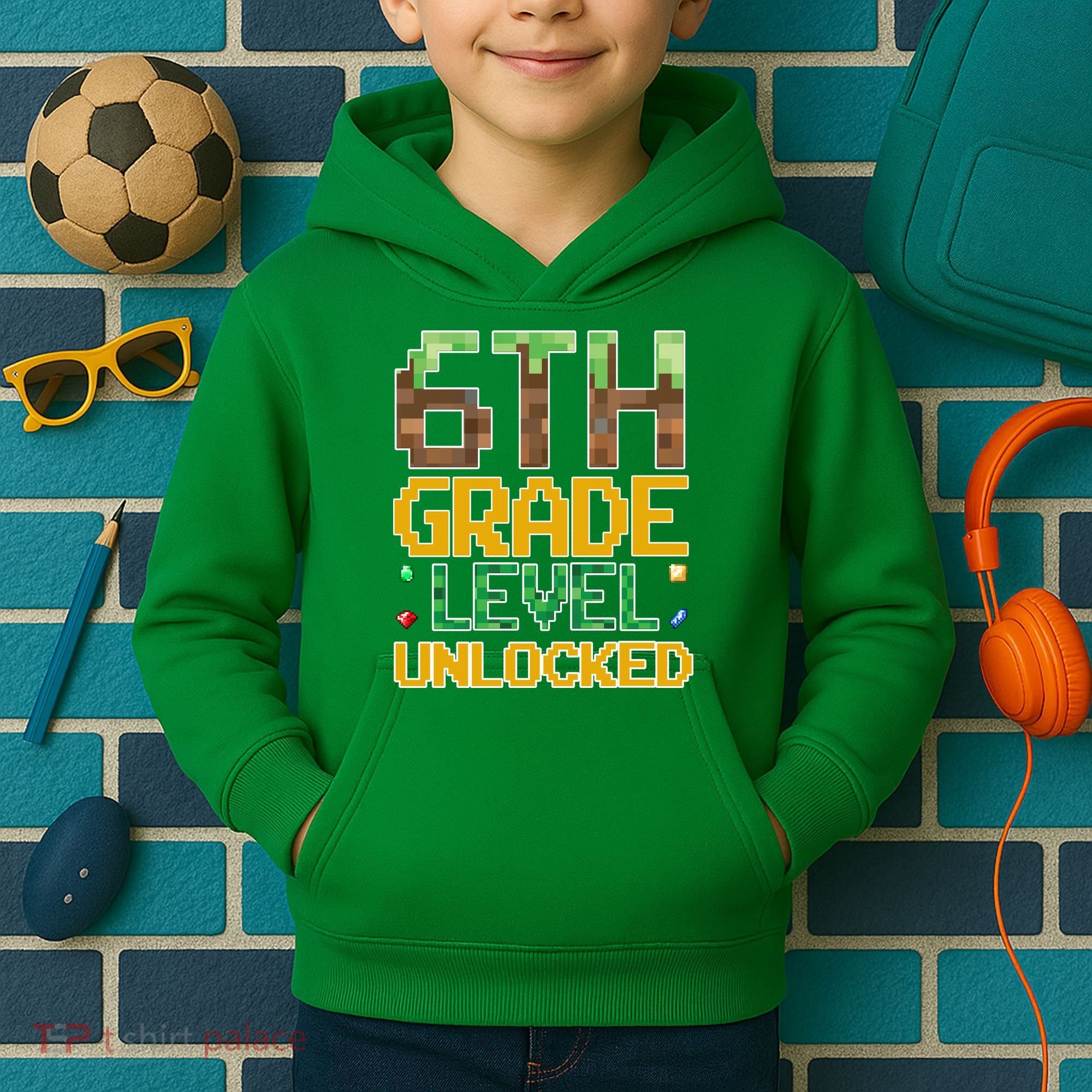 Back To School 6th Grade Gamer Kids Hoodie