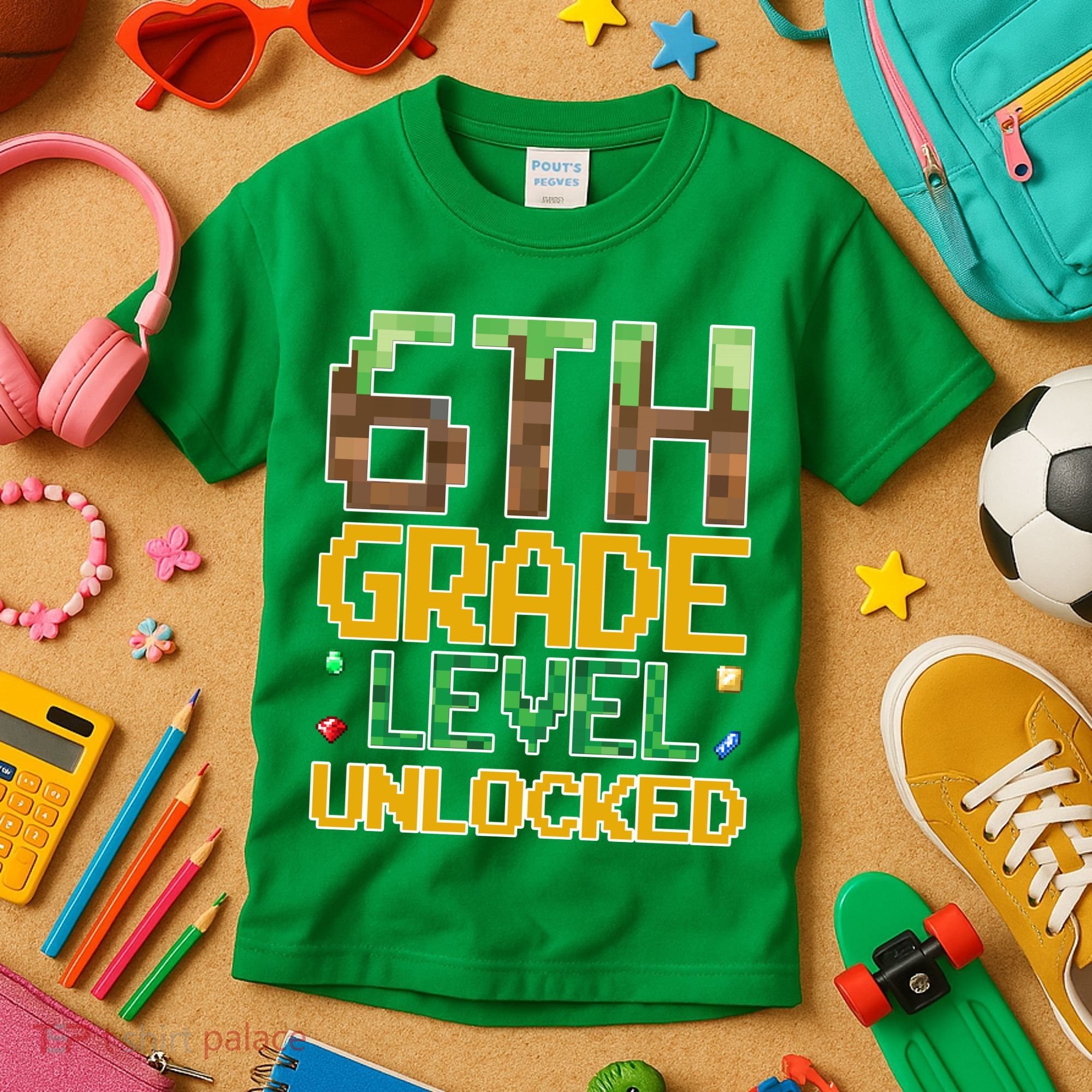 Back To School 6th Grade Gamer Kids T-Shirt