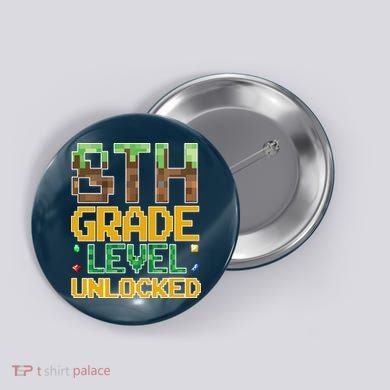 Back To School 8th Grade Gamer Button
