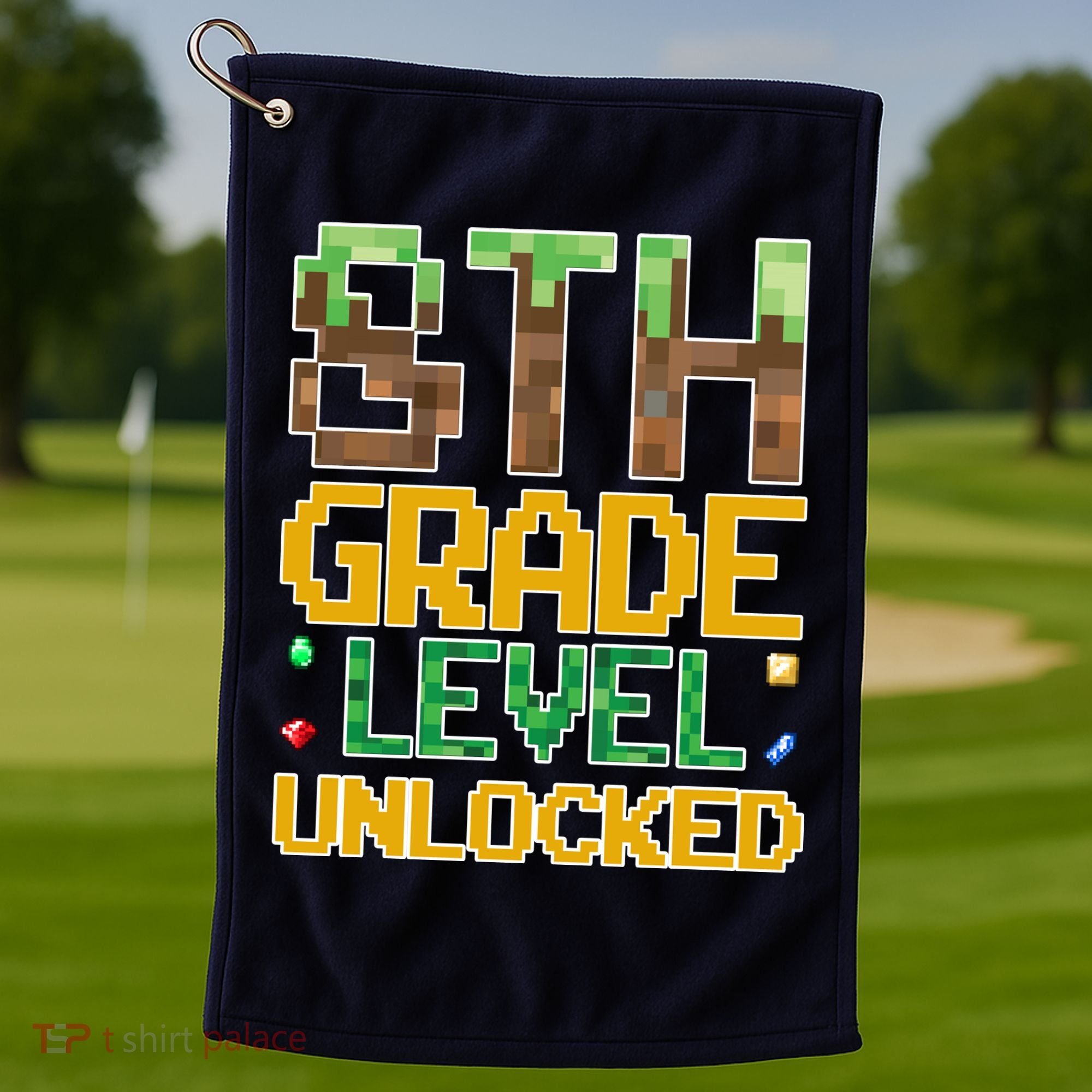 Back To School 8th Grade Gamer Golf Towel