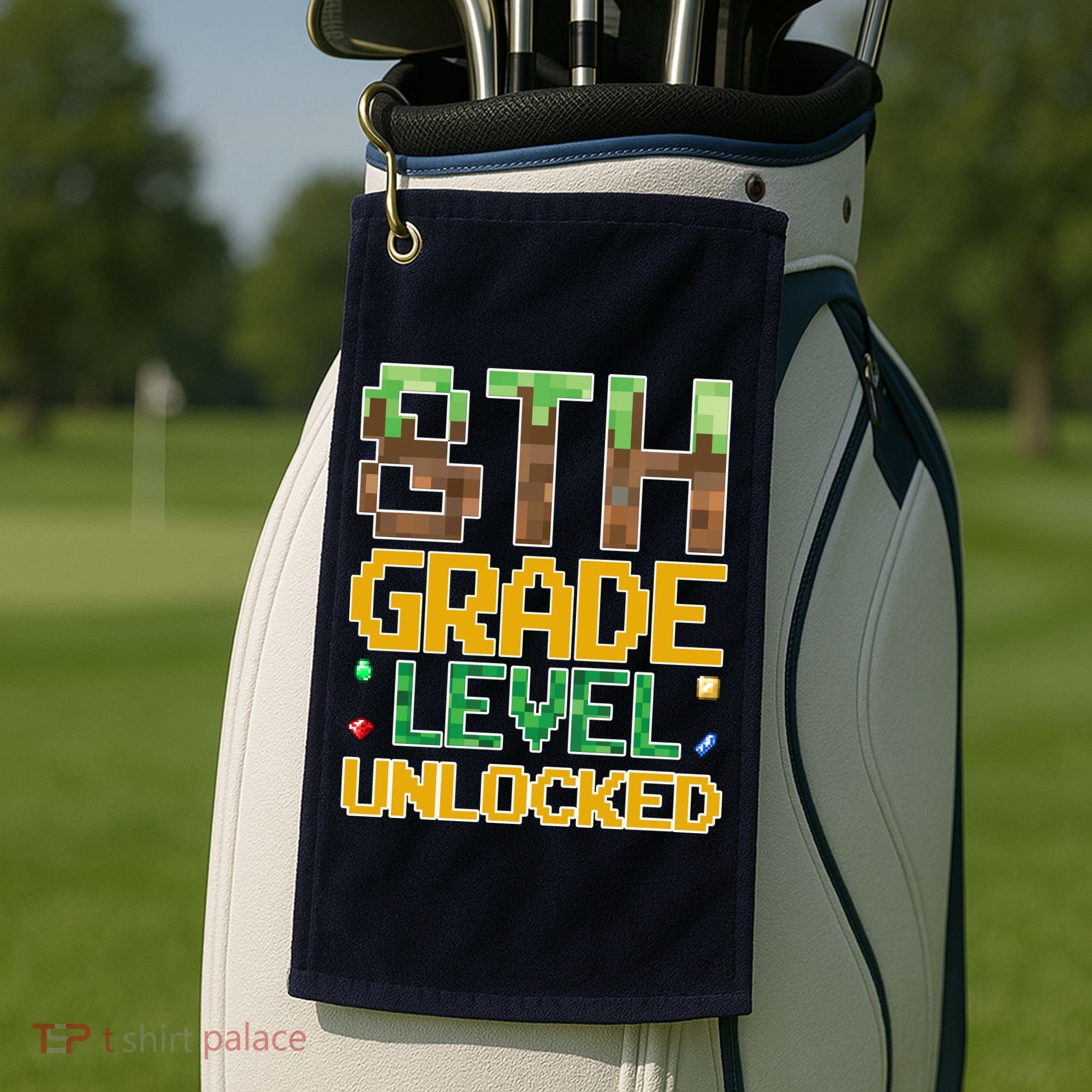 Back To School 8th Grade Gamer Golf Towel