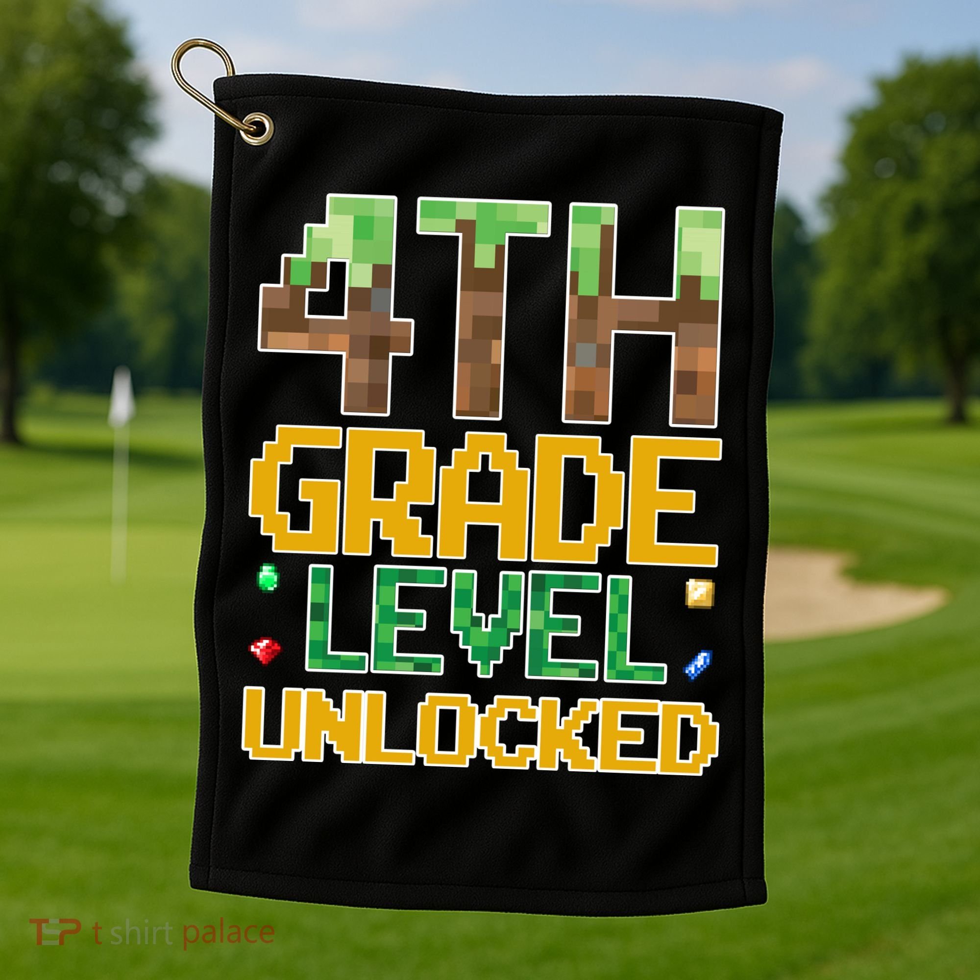 Back To School 4th Grade Gamer Golf Towel