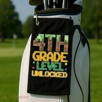 Back To School 4th Grade Gamer Golf Towel thumb 2