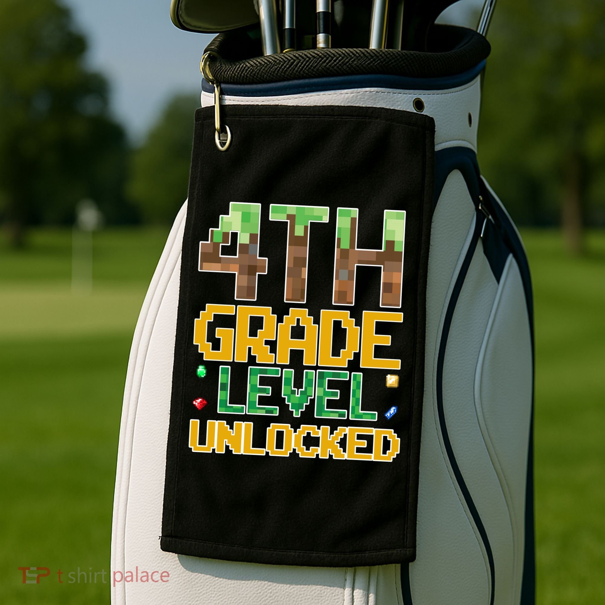 Back To School 4th Grade Gamer Golf Towel