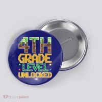 Back To School 4th Grade Gamer Button thumb 0
