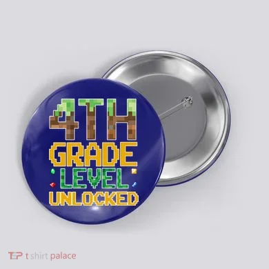 Back To School 4th Grade Gamer Button