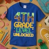 Back To School 4th Grade Gamer Kids T-Shirt thumb 3