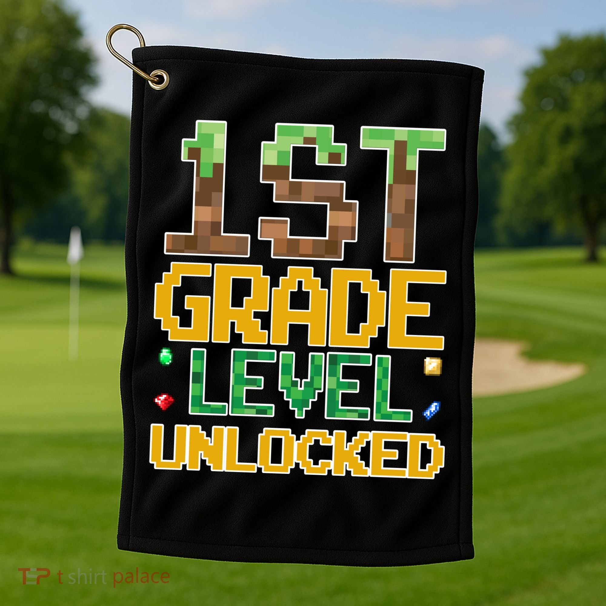 Back To School 1st Grade Gamer First Day Golf Towel
