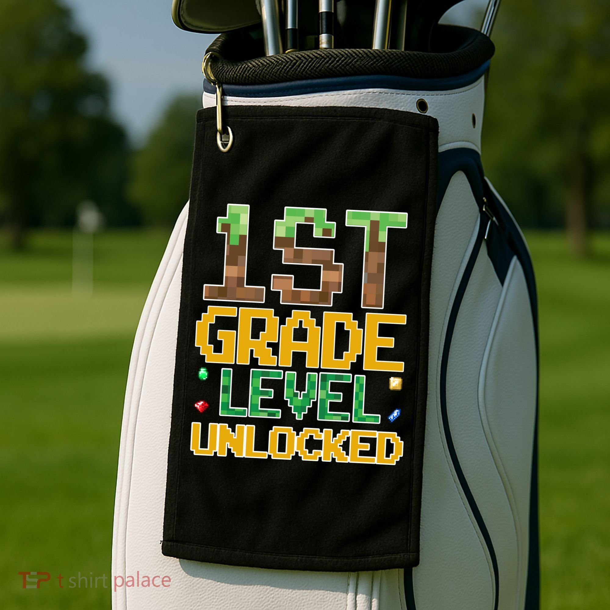 Back To School 1st Grade Gamer First Day Golf Towel