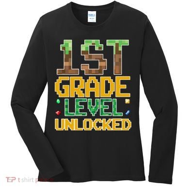 Back To School 1st Grade Gamer First Day Women's Long Sleeve Shirt