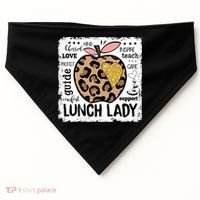 Back To School Teach Love Inspire Lunch Lady USA-Made Doggie Bandana thumb 0