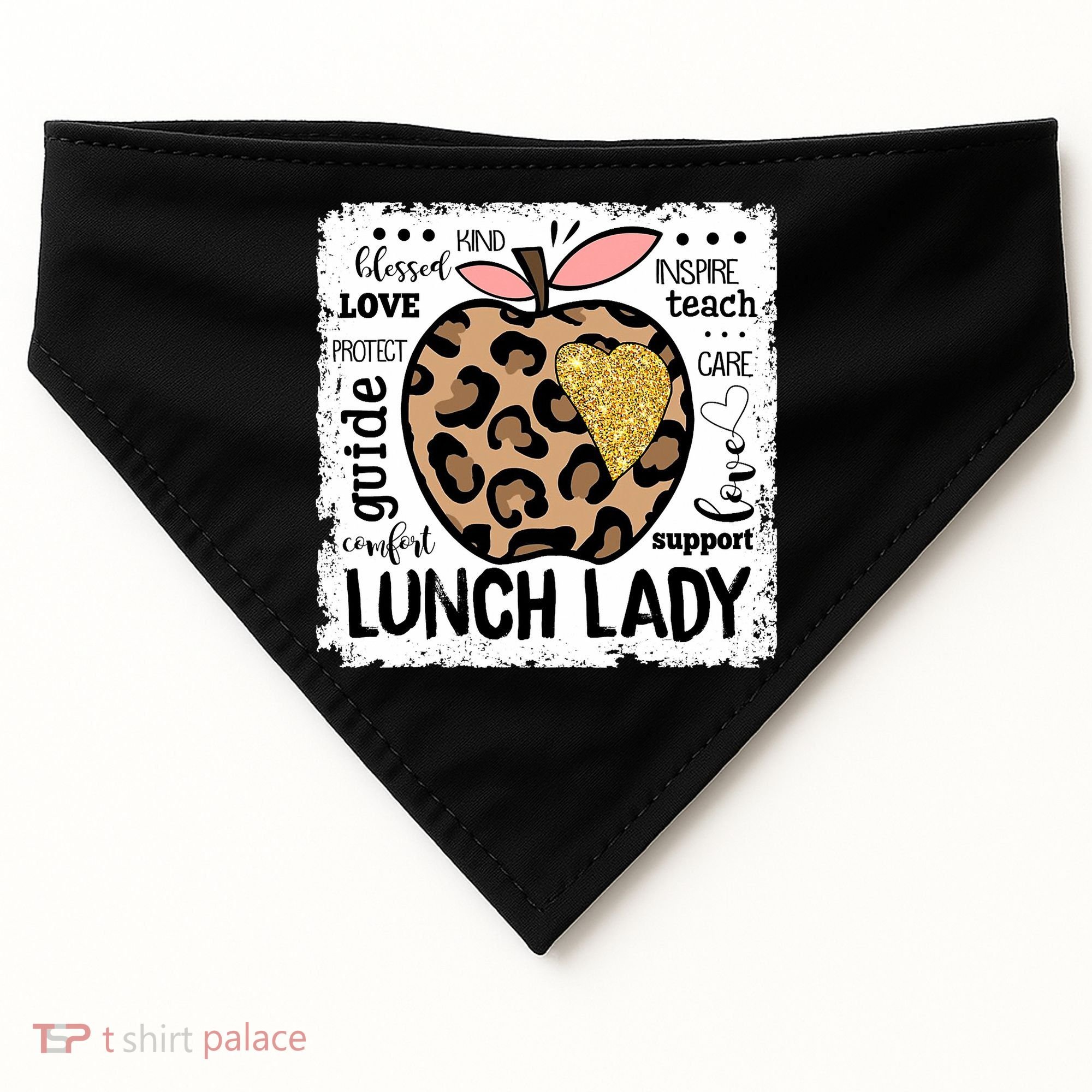Back To School Teach Love Inspire Lunch Lady USA-Made Doggie Bandana