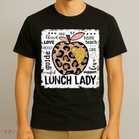 Back To School Teach Love Inspire Lunch Lady T-Shirt thumb 3