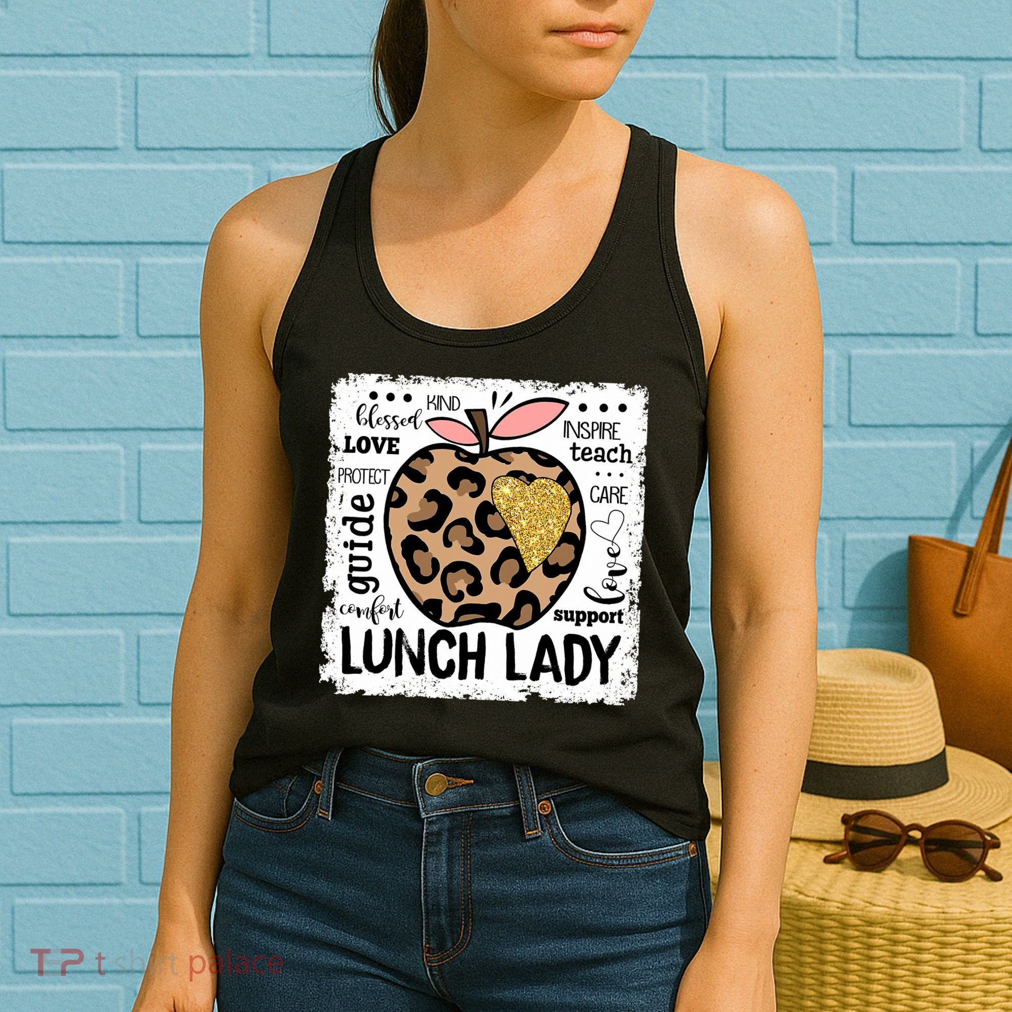 Back To School Teach Love Inspire Lunch Lady Women's Tank Top