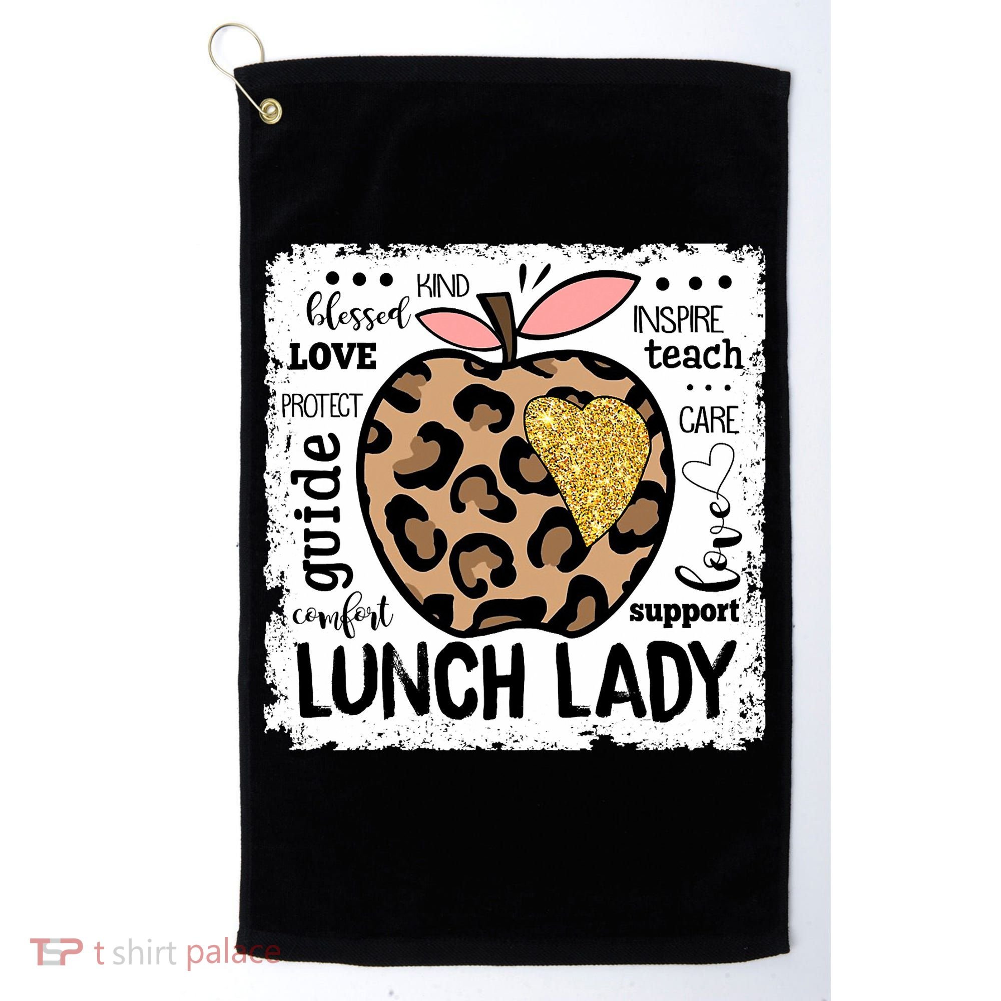 Back To School Teach Love Inspire Lunch Lady Golf Towel