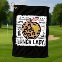 Back To School Teach Love Inspire Lunch Lady Golf Towel thumb 1