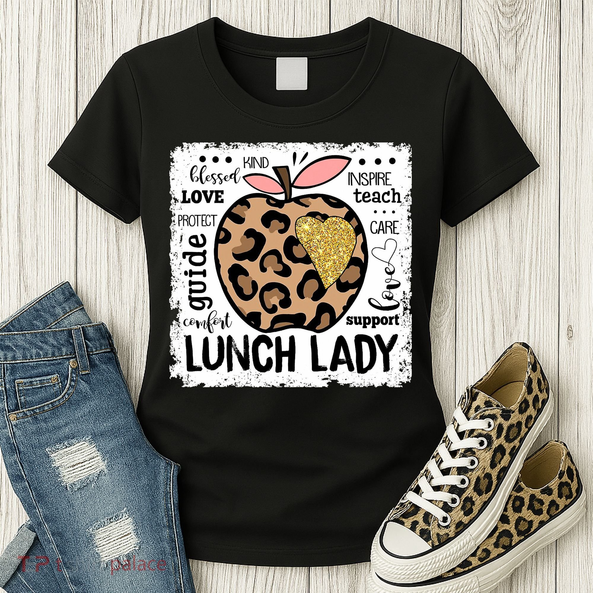 Back To School Teach Love Inspire Lunch Lady Women's T-Shirt