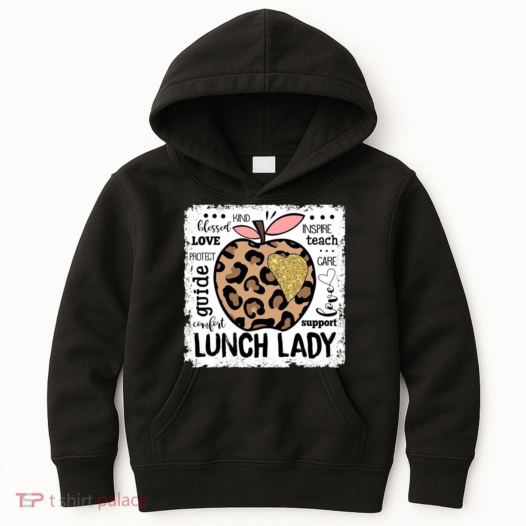 Back To School Teach Love Inspire Lunch Lady Kids Hoodie