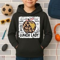 Back To School Teach Love Inspire Lunch Lady Kids Hoodie thumb 2