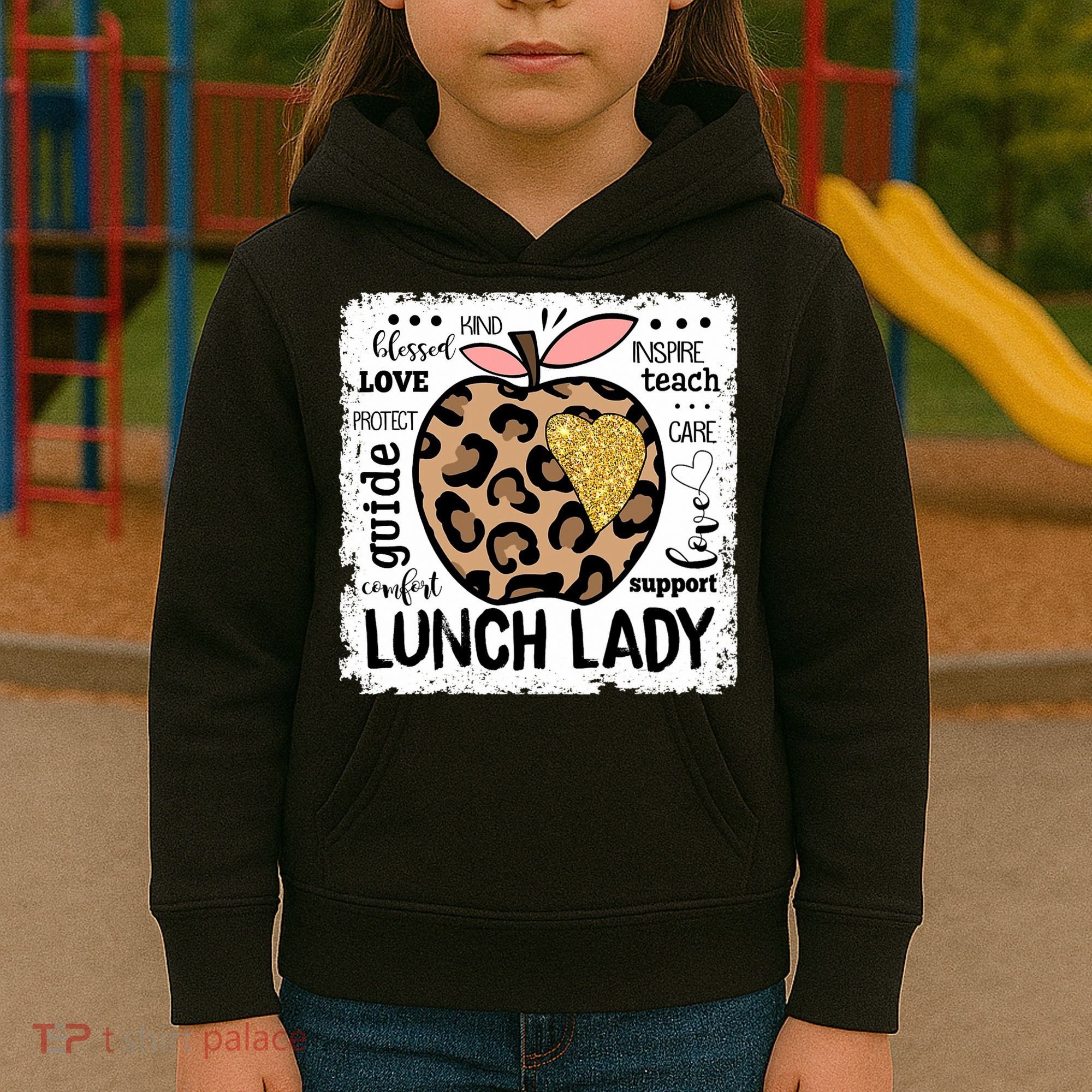 Back To School Teach Love Inspire Lunch Lady Kids Hoodie