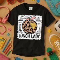 Back To School Teach Love Inspire Lunch Lady Kids T-Shirt thumb 3