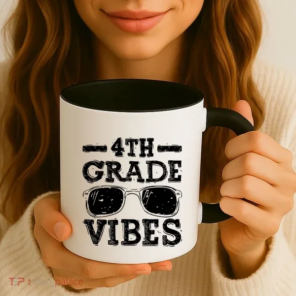 Back To School 4th Grade Vibes First Day Teacher Gift Coffee Mug