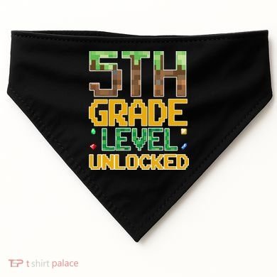 Back To School 5th Grade Gamer Fifth Grader USA-Made Doggie Bandana