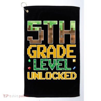 Back To School 5th Grade Gamer Fifth Grader Golf Towel