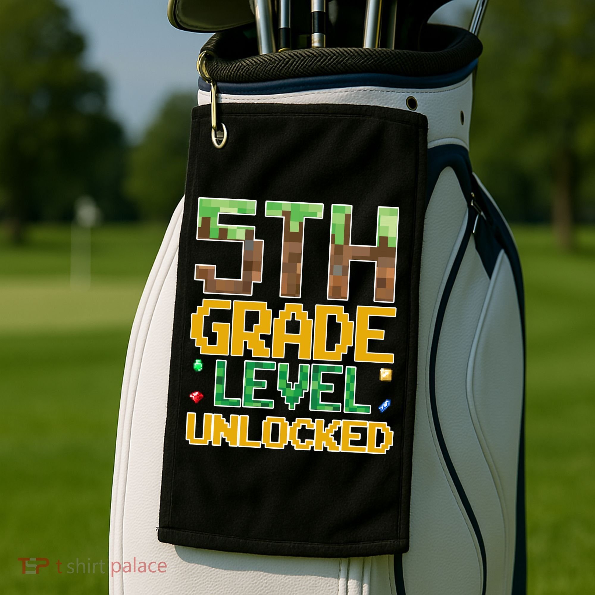 Back To School 5th Grade Gamer Fifth Grader Golf Towel