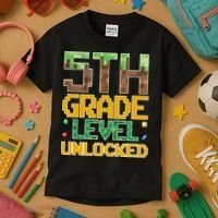 Back To School 5th Grade Gamer Fifth Grader Kids T-Shirt thumb 3