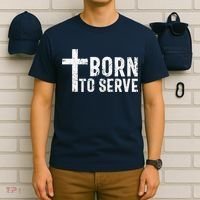 Born To Serve Cross God Jesus Faith Christian Women T-Shirt thumb 6