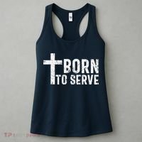 Born To Serve Cross God Jesus Faith Christian Women Women's Tank Top thumb 3