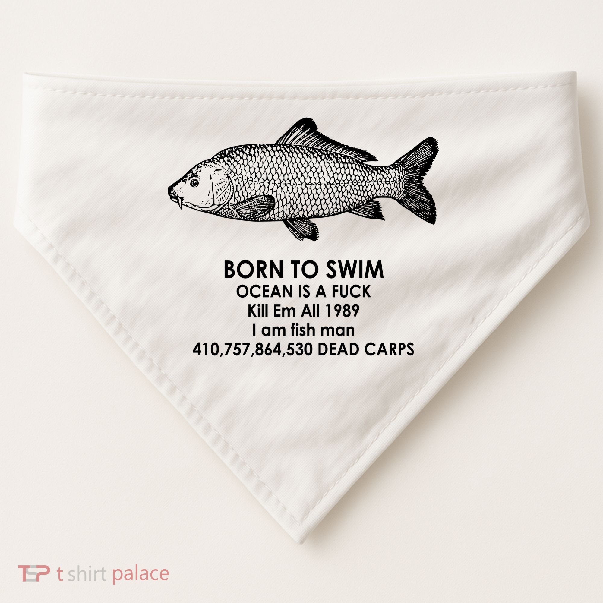 Born To Swim Ocean Is A Fuck USA-Made Doggie Bandana