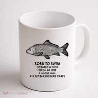 Born To Swim Ocean Is A Fuck Coffee Mug thumb 1