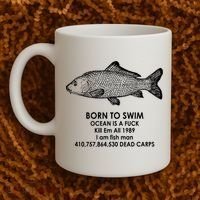 Born To Swim Ocean Is A Fuck Coffee Mug thumb 2