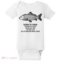 Born To Swim Ocean Is A Fuck Baby Bodysuit thumb 0