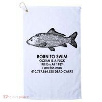 Born To Swim Ocean Is A Fuck Golf Towel thumb 0