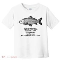 Born To Swim Ocean Is A Fuck Toddler T-Shirt thumb 0