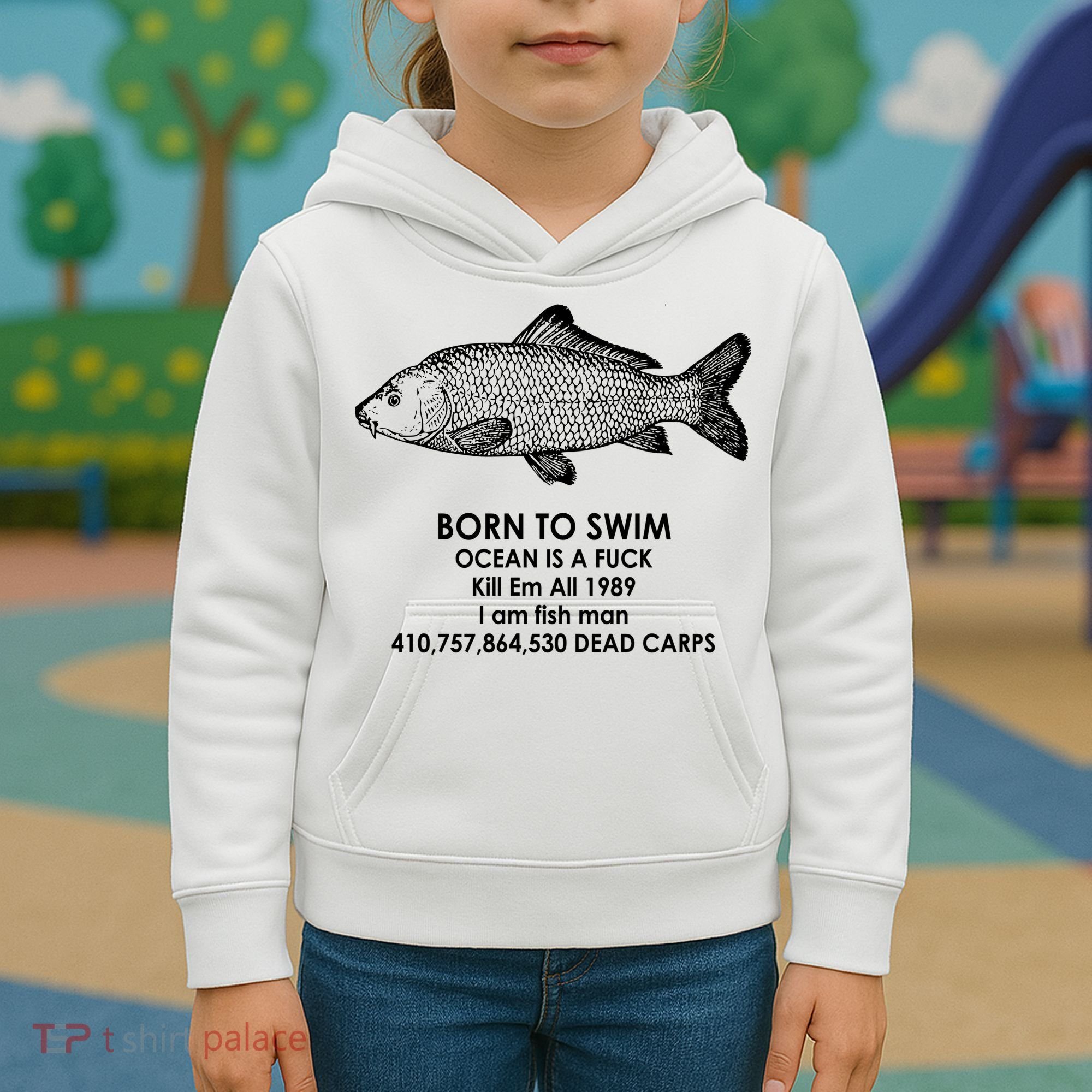 Born To Swim Ocean Is A Fuck Kids Hoodie