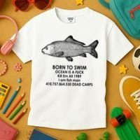 Born To Swim Ocean Is A Fuck Kids T-Shirt thumb 3