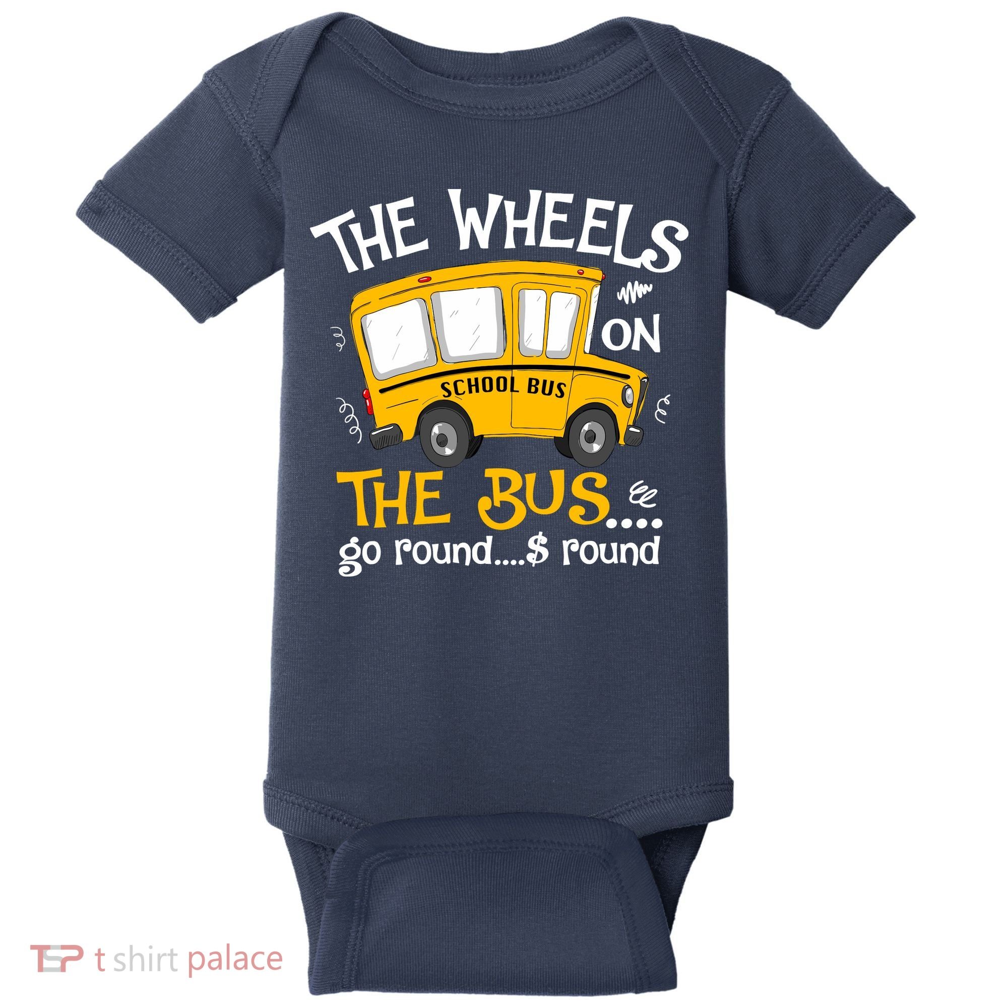 Back To School The Wheels On The Bus Baby Bodysuit