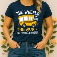Back To School The Wheels On The Bus Women's T-Shirt thumb 2