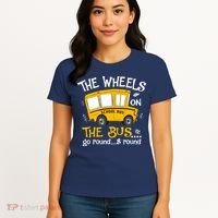 Back To School The Wheels On The Bus Women's T-Shirt thumb 4