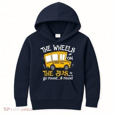 Back To School The Wheels On The Bus Kids Hoodie