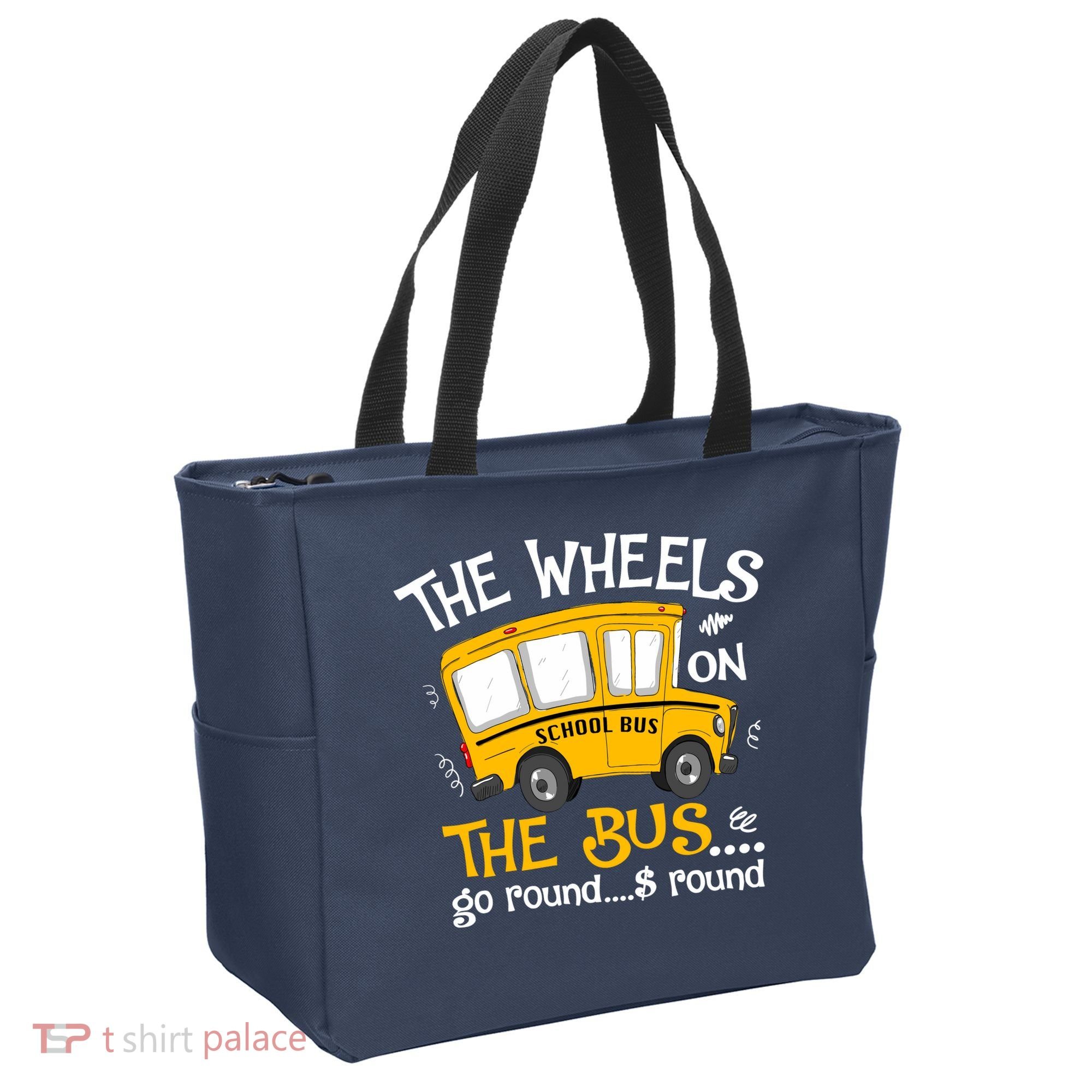 Back To School The Wheels On The Bus Tote Bag