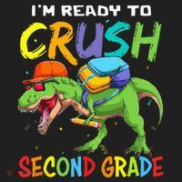 Back To School I'm Ready To Crush Second Grade Dinosaur Women's Sweatshirt thumb 2