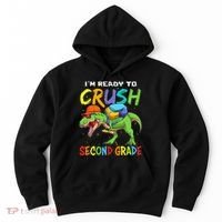 Back To School I'm Ready To Crush Second Grade Dinosaur Hoodie thumb 0