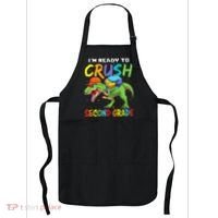 Back To School I'm Ready To Crush Second Grade Dinosaur Apron thumb 0