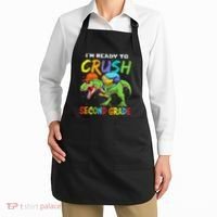 Back To School I'm Ready To Crush Second Grade Dinosaur Apron thumb 2