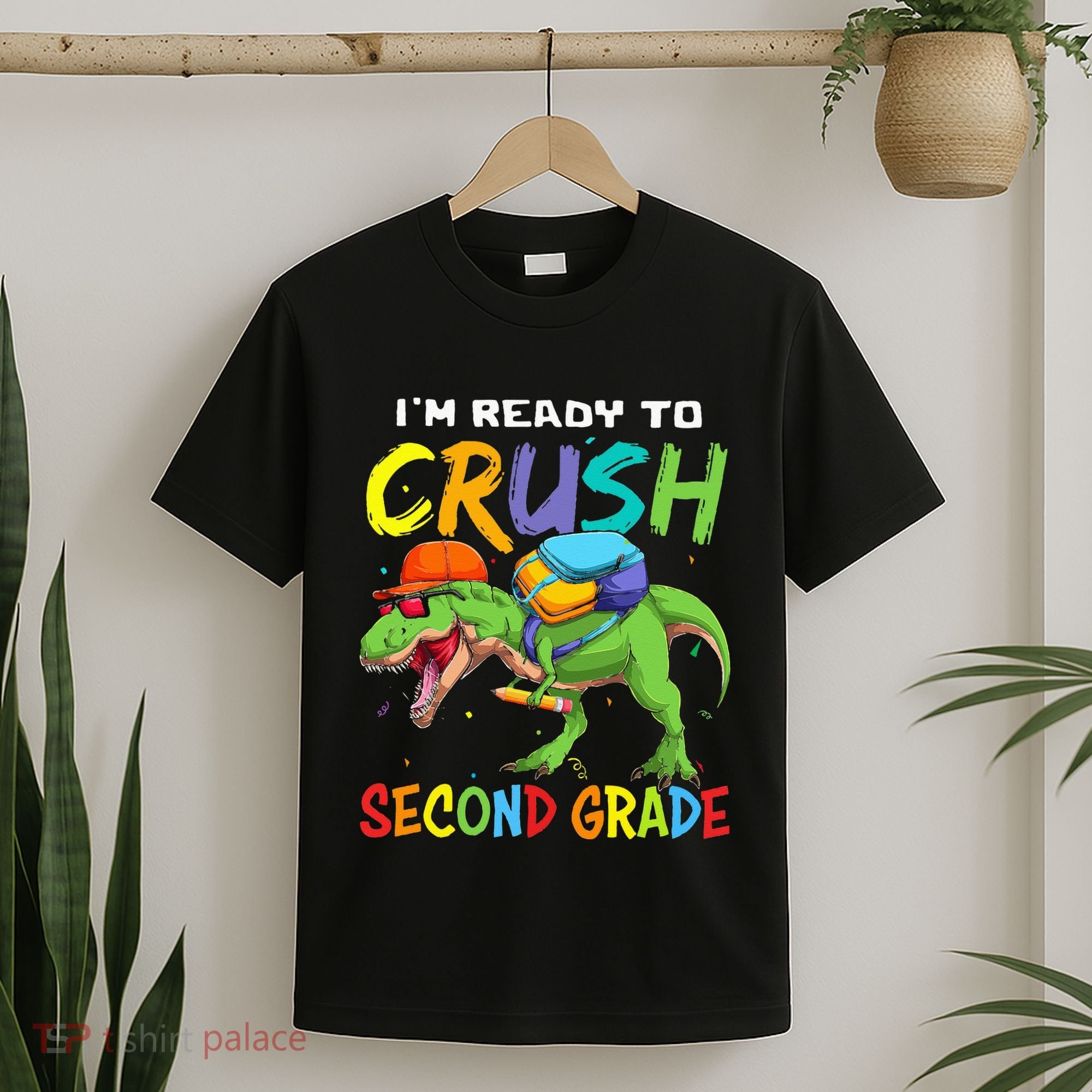 Back To School I'm Ready To Crush Second Grade Dinosaur T-Shirt